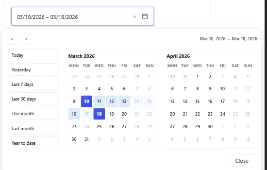 react-lite-daterange project preview